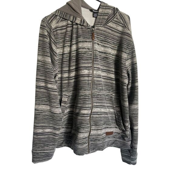 Sherpa Adventure Gear Womens Gray Striped Sustainable Zip Up Hoodie Size Large - Picture 1 of 8